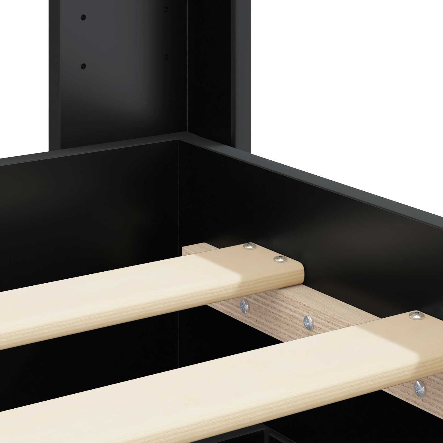 vidaXL Bed Frame with Storage and Headboard Black 75 x 190 cm