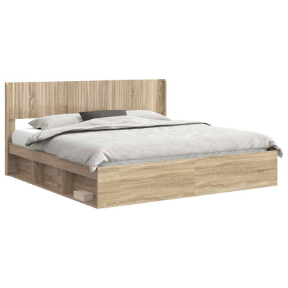 vidaXL Bed Frame with Storage and Headboard 3 pcs Engineered Wood