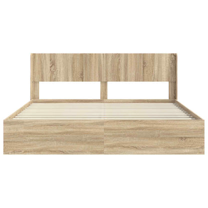 vidaXL Bed Frame with Storage and Headboard 3 pcs Engineered Wood