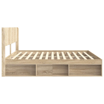 vidaXL Bed Frame with Storage and Headboard 3 pcs Engineered Wood