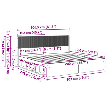 vidaXL Bed Frame with Storage and Headboard 3 pcs Engineered Wood
