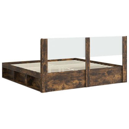 vidaXL Bed Frame with Storage and Headboard 2 pcs Engineered Wood