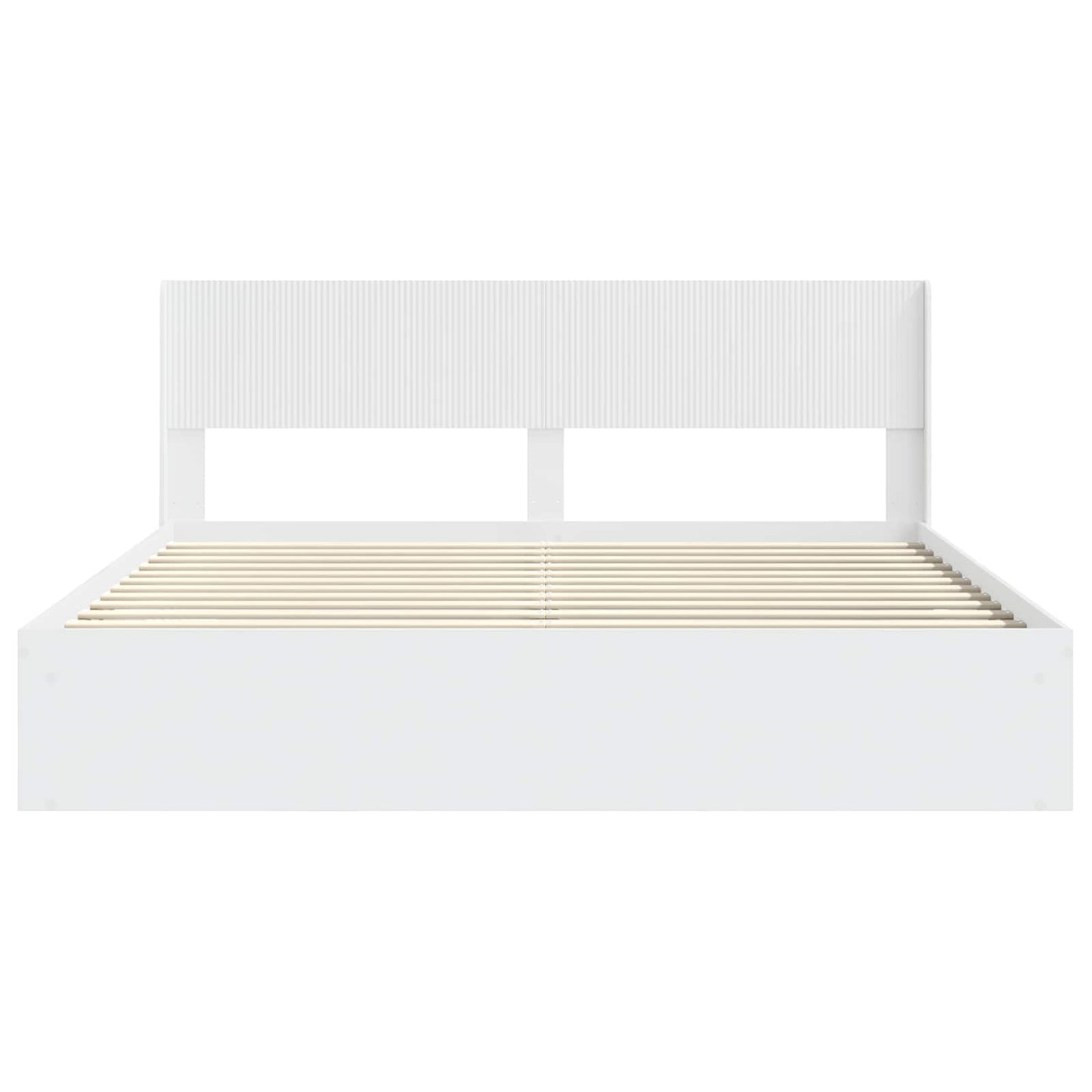 vidaXL Bed Frame with Storage and Headboard White 180 x 200 cm