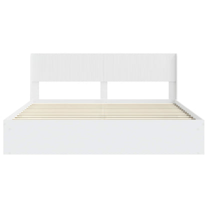 vidaXL Bed Frame with Storage and Headboard White 180 x 200 cm