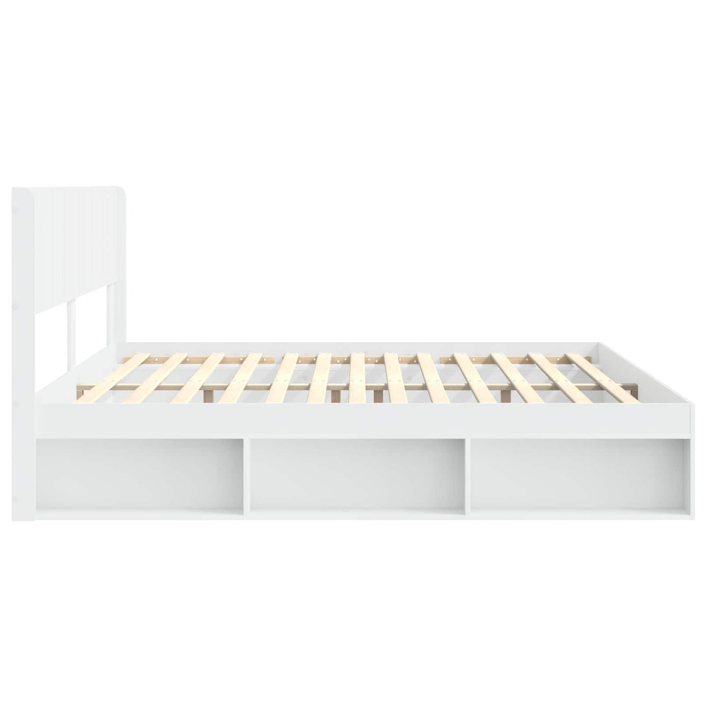 vidaXL Bed Frame with Storage and Headboard White 180 x 200 cm