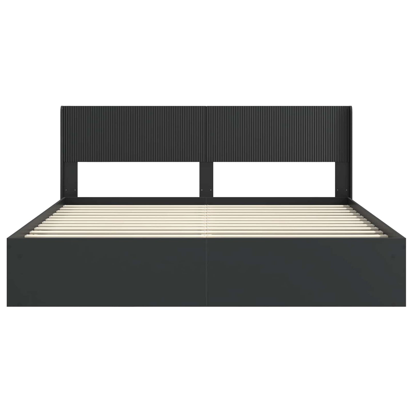 vidaXL Bed Frame with Storage and Headboard Black 180 x 200 cm