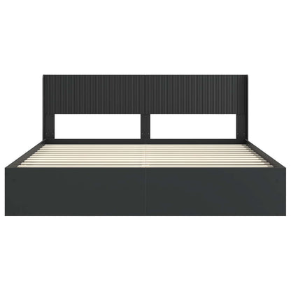 vidaXL Bed Frame with Storage and Headboard Black 180 x 200 cm