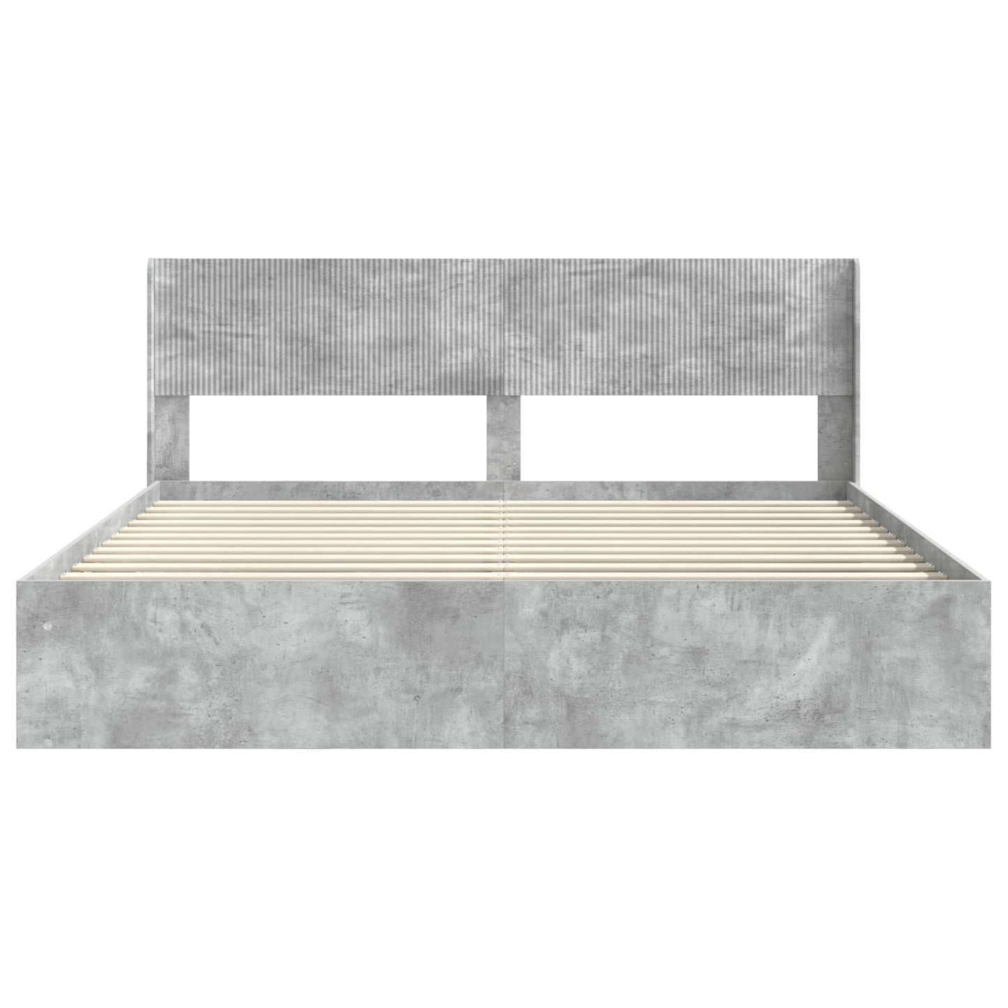 vidaXL Bed Frame with Storage and Headboard Concrete Grey 180 x 200 cm