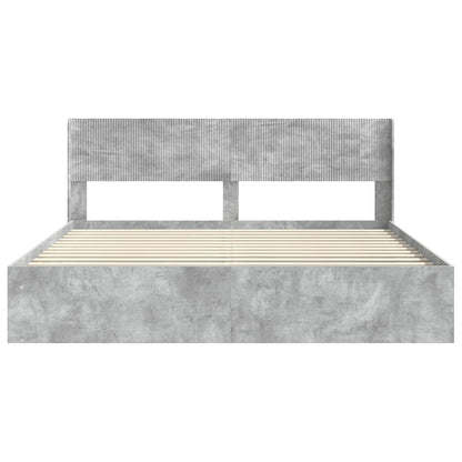 vidaXL Bed Frame with Storage and Headboard Concrete Grey 180 x 200 cm