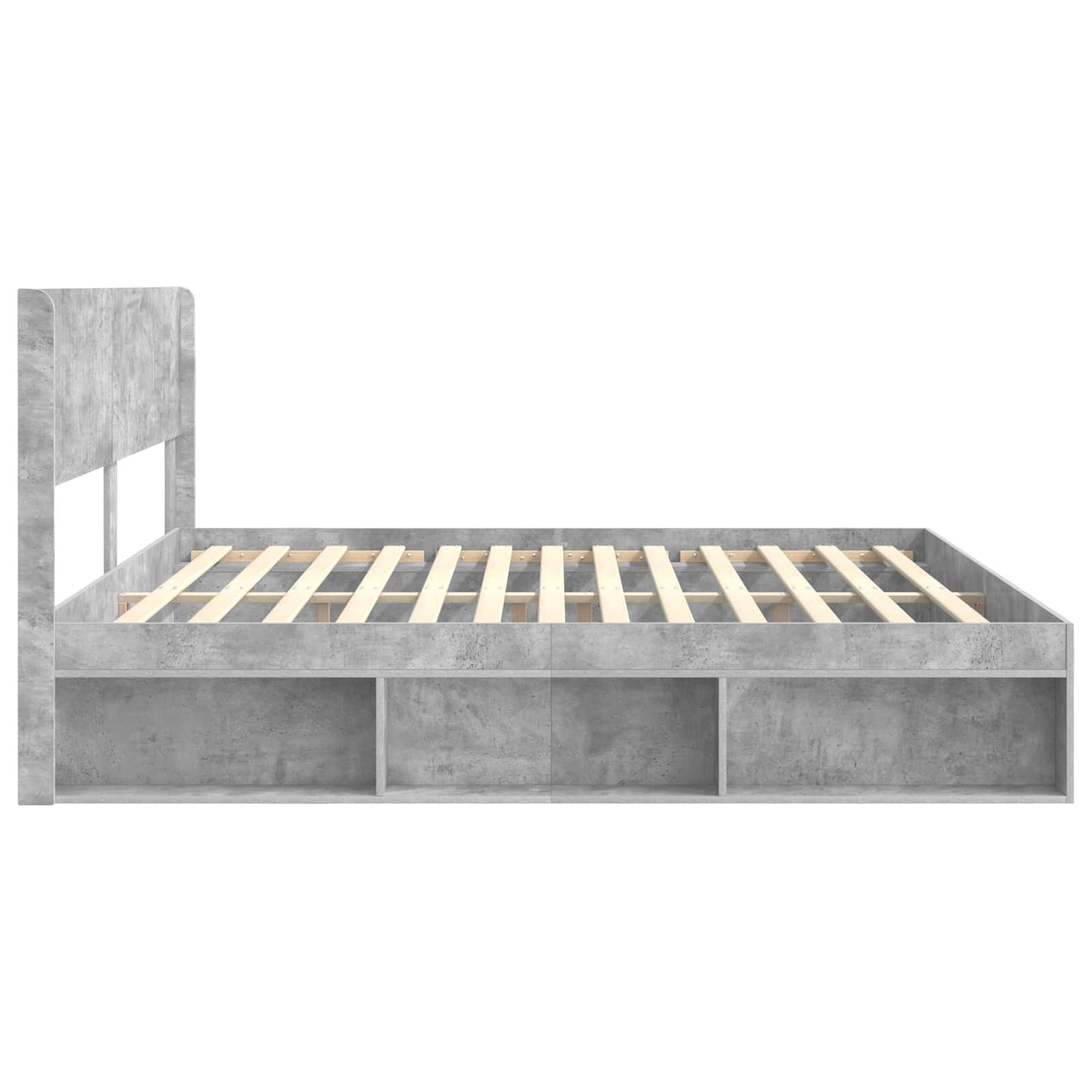vidaXL Bed Frame with Storage and Headboard Concrete Grey 180 x 200 cm