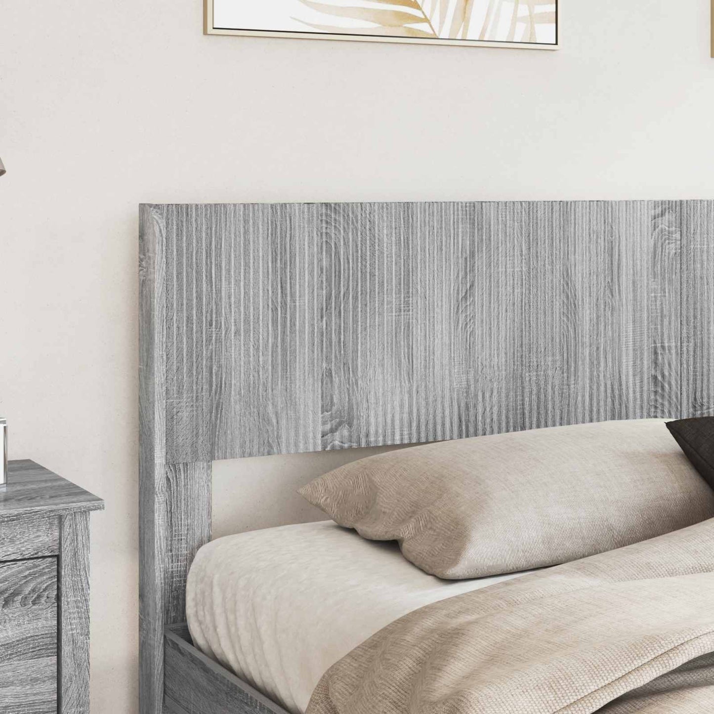 vidaXL Bed Frame with Storage and Headboard Grey Sonoma 180 x 200 cm