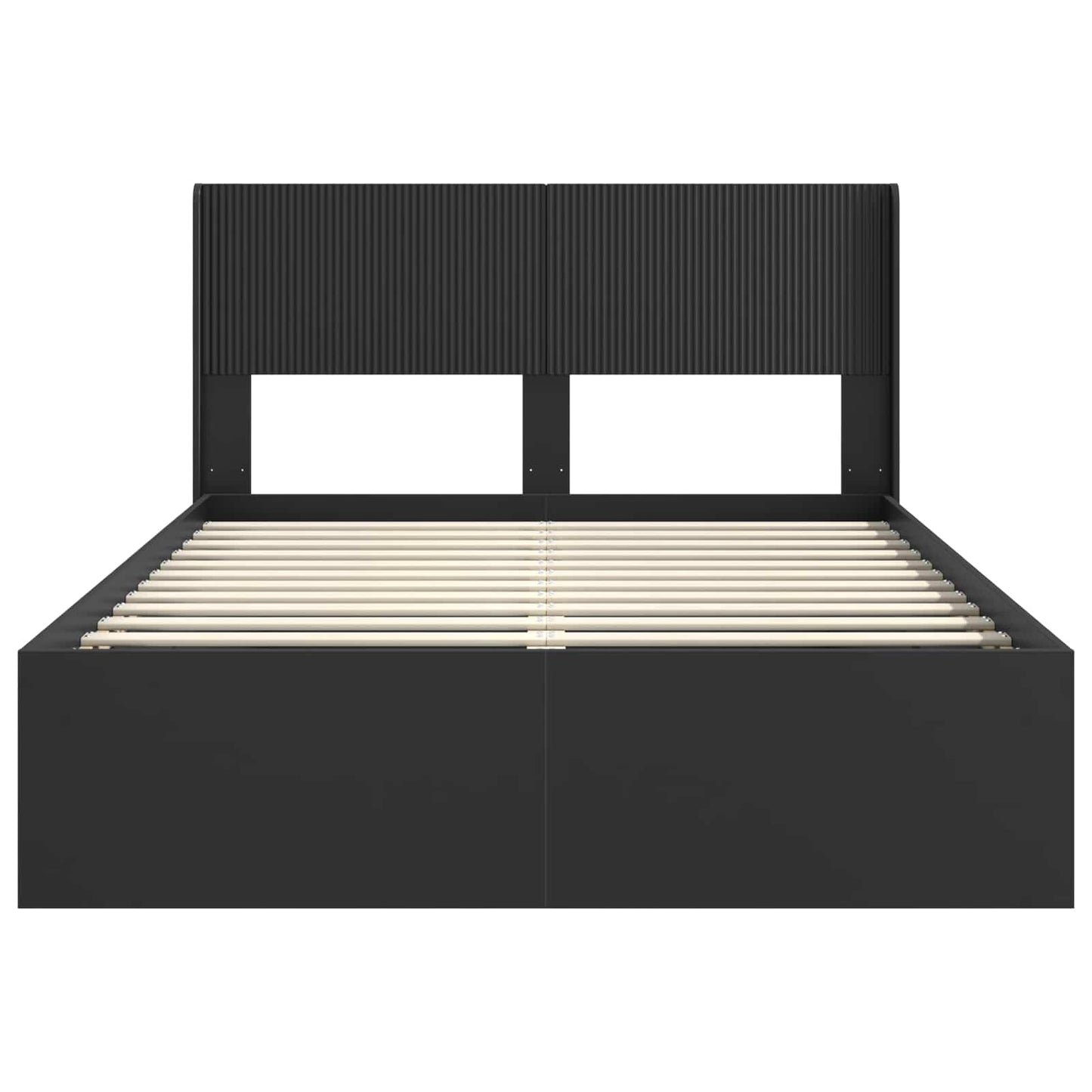 vidaXL Bed Frame with Storage and Headboard Black 160 x 200 cm