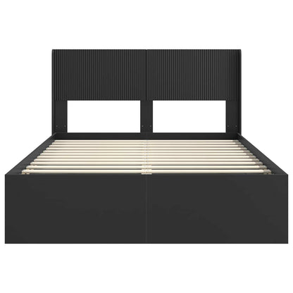 vidaXL Bed Frame with Storage and Headboard Black 160 x 200 cm