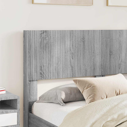 vidaXL Bed Frame with Storage and Headboard Grey Sonoma 160 x 200 cm
