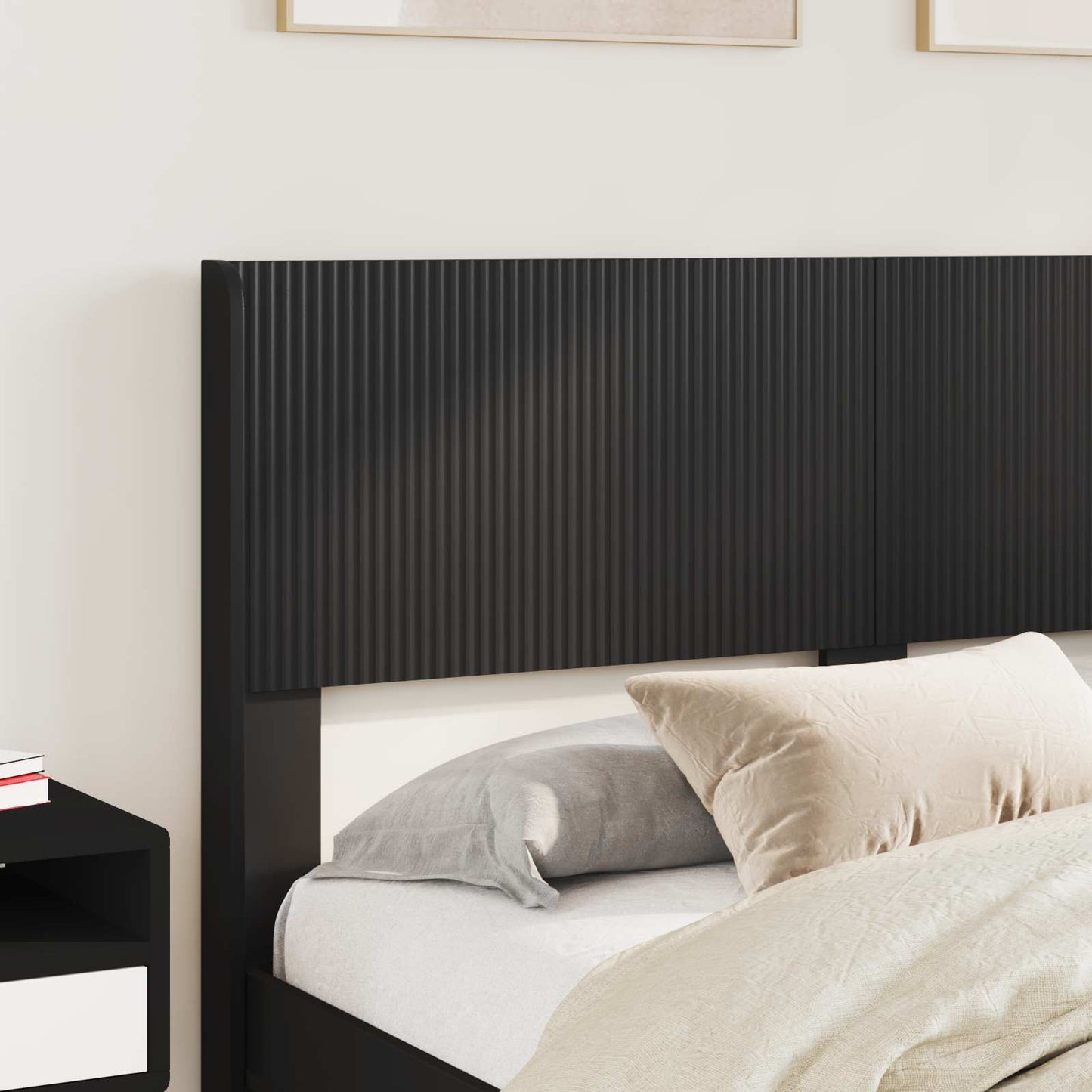 vidaXL Bed Frame with Storage and Headboard Black 150 x 200 cm
