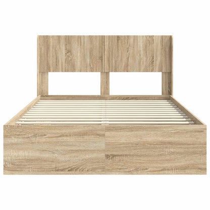 vidaXL Bed Frame with Storage and Headboard Sonoma Oak 150 x 200 cm