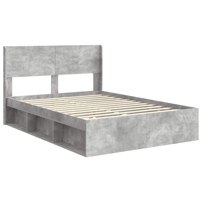 vidaXL Bed Frame with Storage and Headboard Concrete Grey 150 x 200 cm