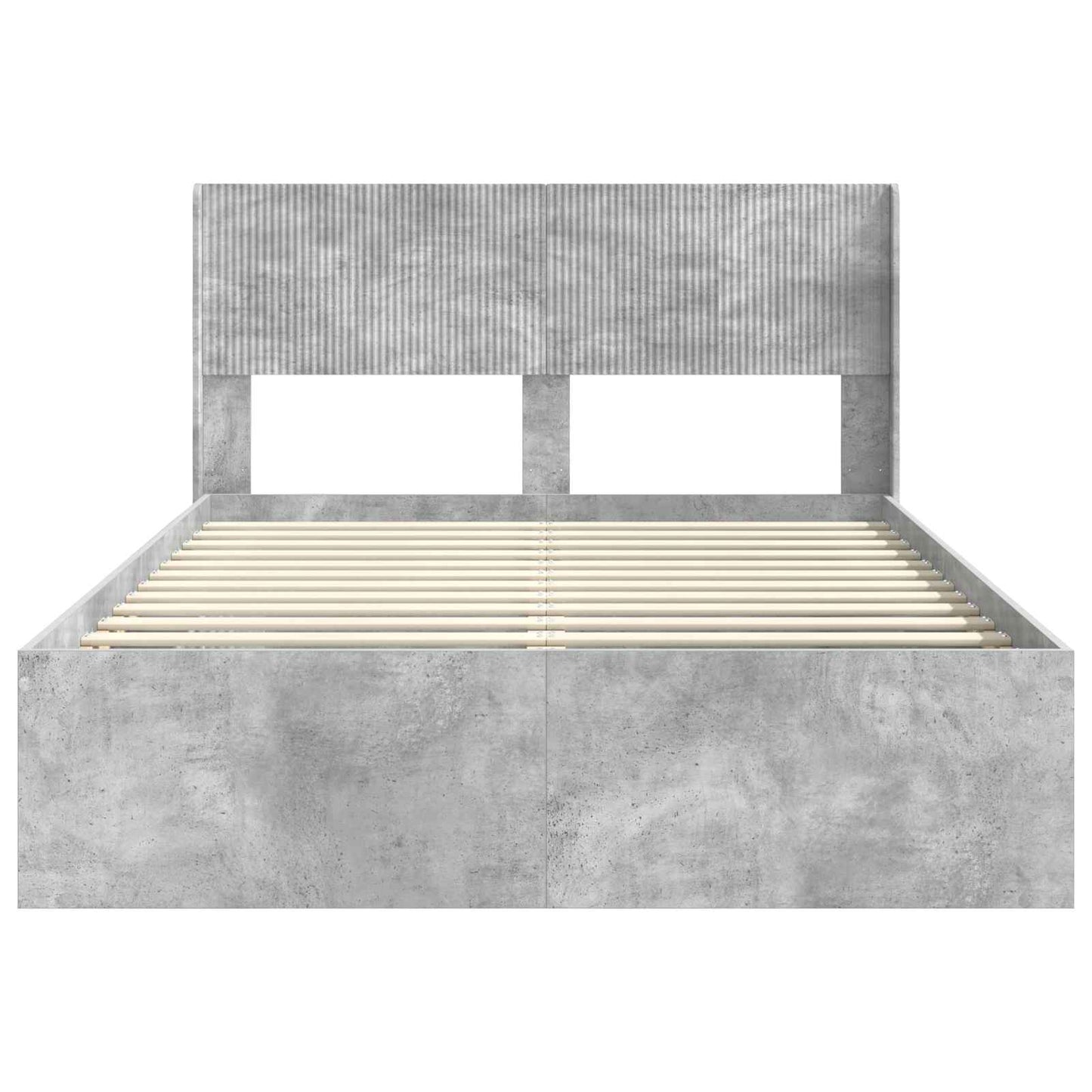 vidaXL Bed Frame with Storage and Headboard Concrete Grey 150 x 200 cm