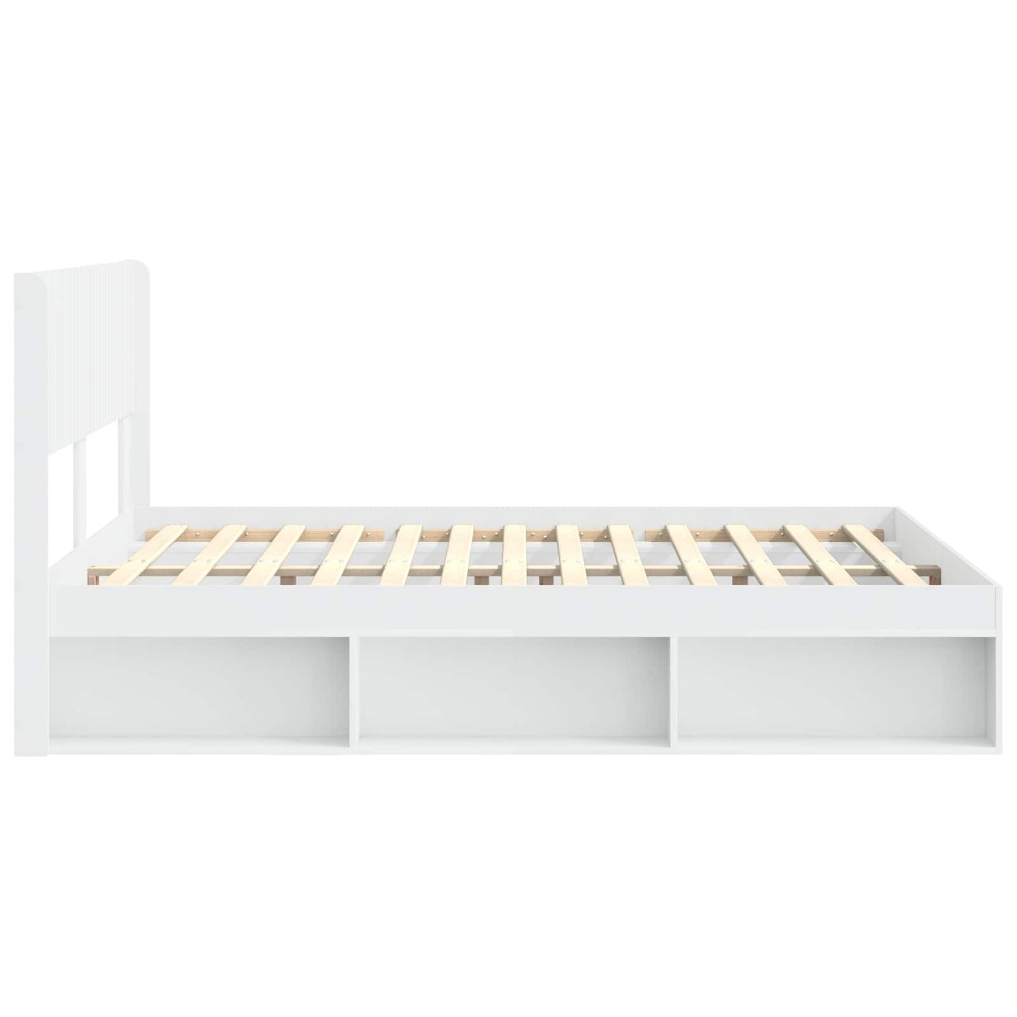 vidaXL Bed Frame with Storage and Headboard White 140 x 200 cm