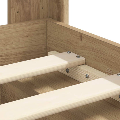 vidaXL Bed Frame with Storage and Headboard Artisan Oak 140 x 190 cm