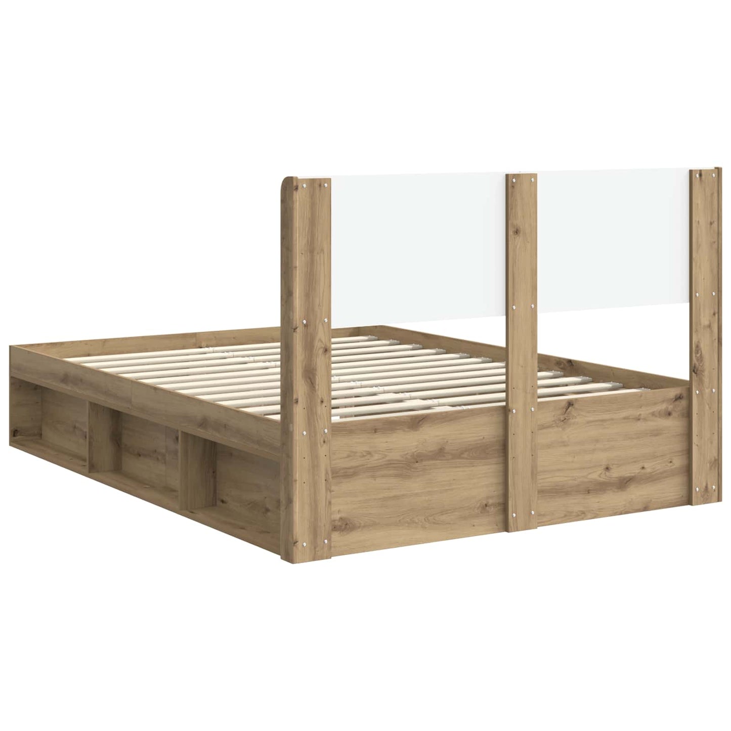 vidaXL Bed Frame with Storage and Headboard Artisan Oak 140 x 190 cm