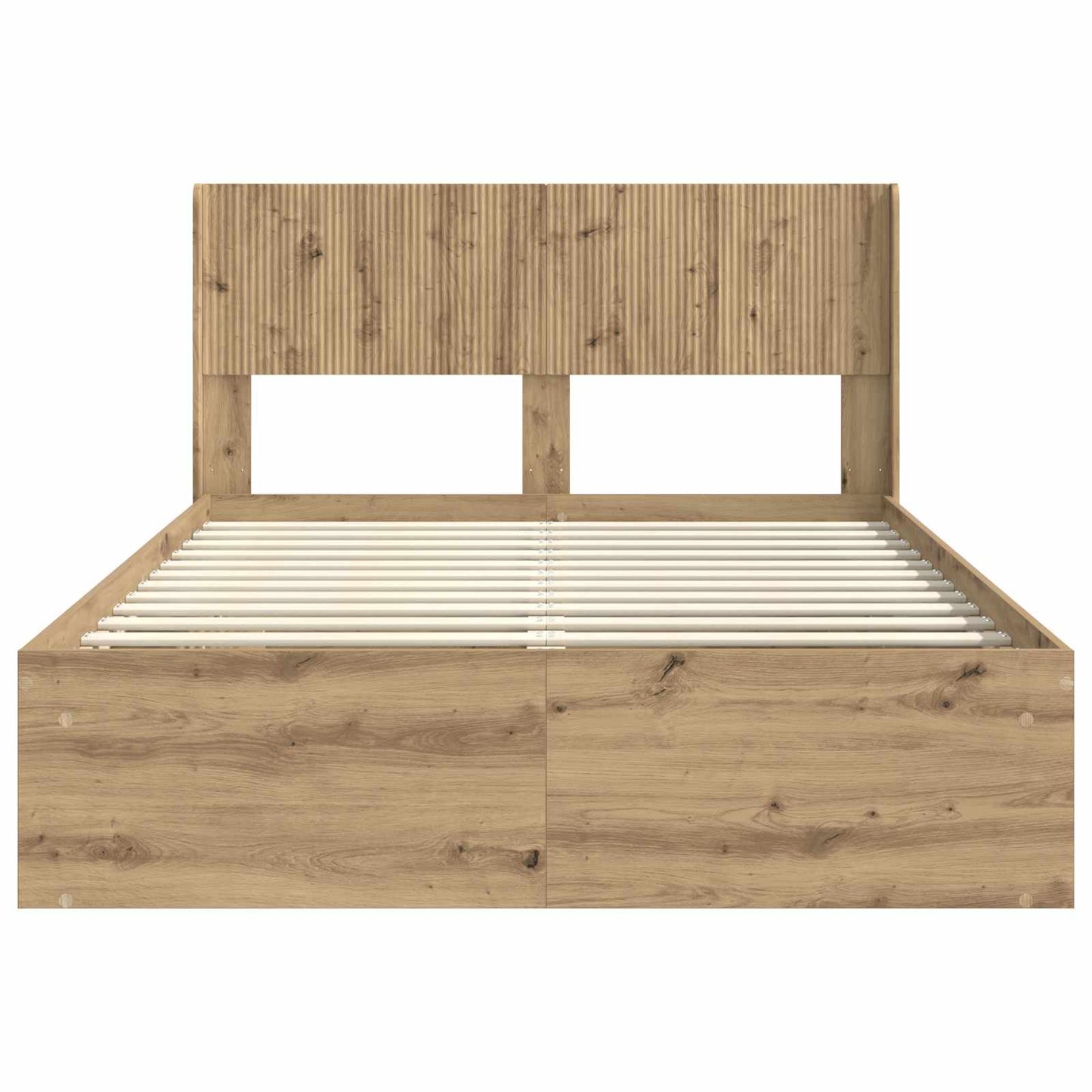 vidaXL Bed Frame with Storage and Headboard Artisan Oak 140 x 190 cm