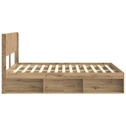 vidaXL Bed Frame with Storage and Headboard Artisan Oak 140 x 190 cm