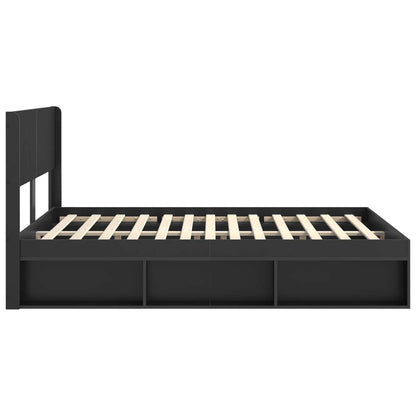 vidaXL Bed Frame with Storage and Headboard Black 120 x 200 cm