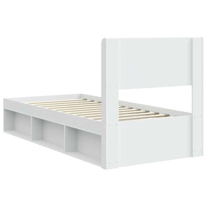 vidaXL Bed Frame with Storage and Headboard White 100 x 200 cm