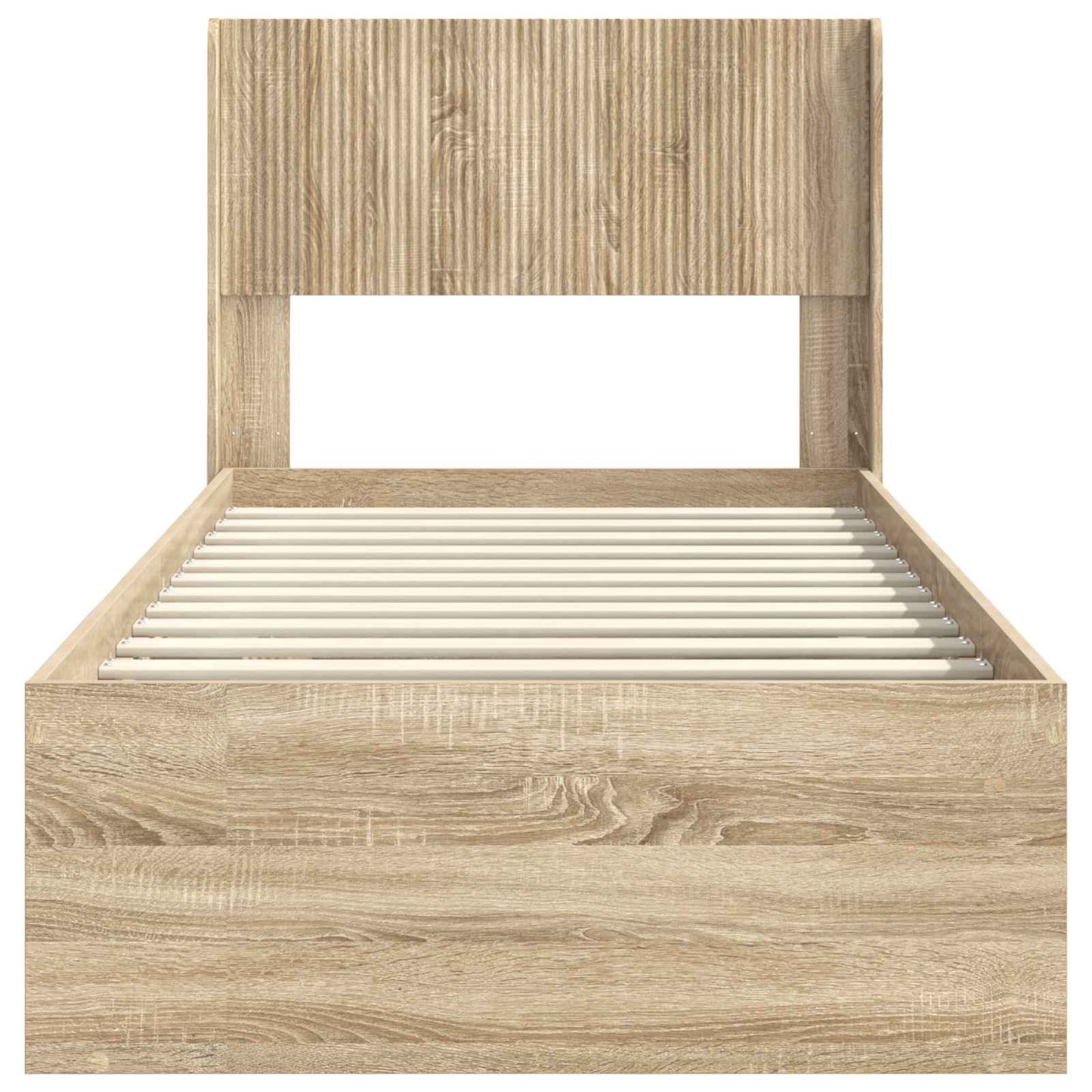 vidaXL Bed Frame with Storage and Headboard Sonoma Oak 100 x 200 cm