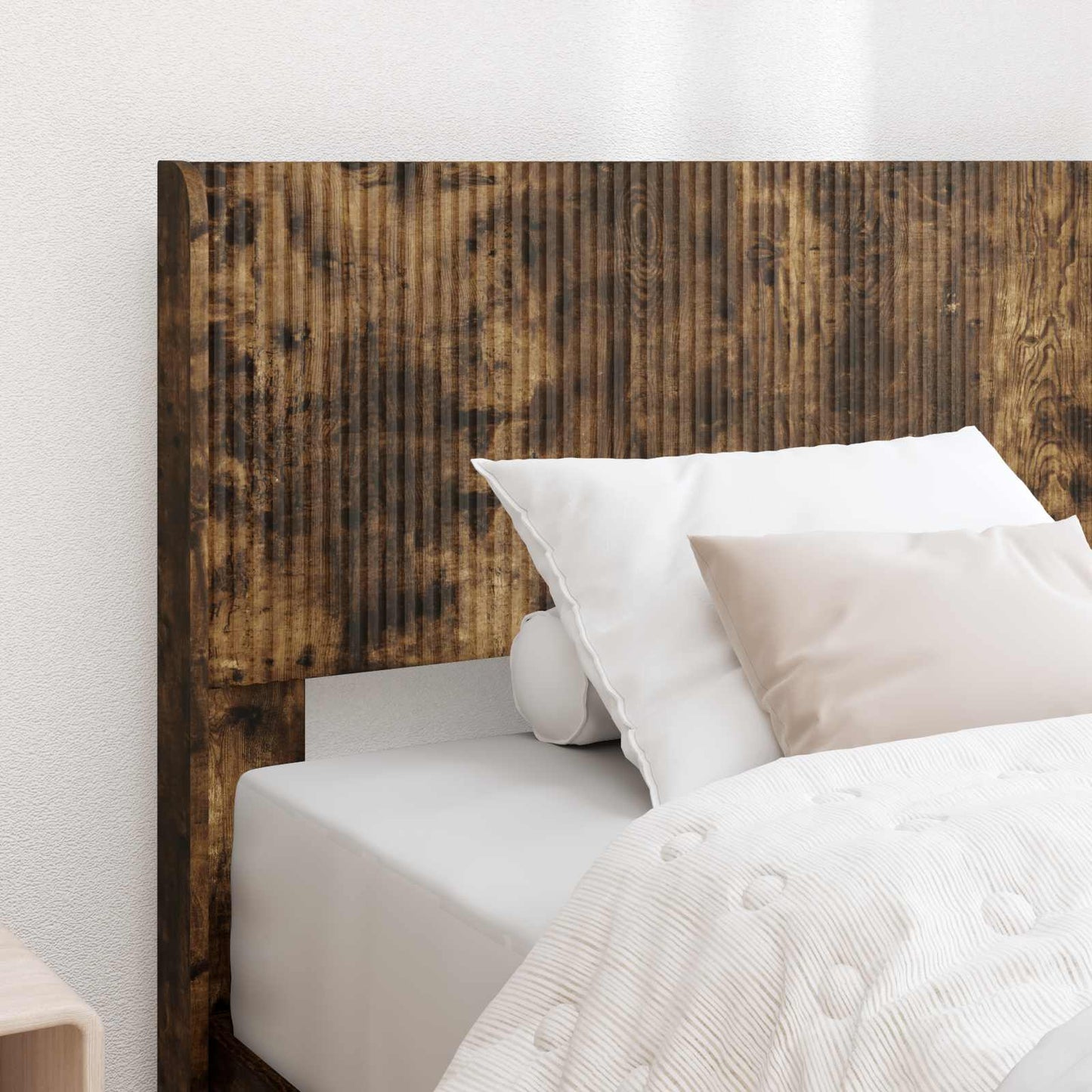 vidaXL Bed Frame with Storage and Headboard Smoked Oak 100 x 200 cm