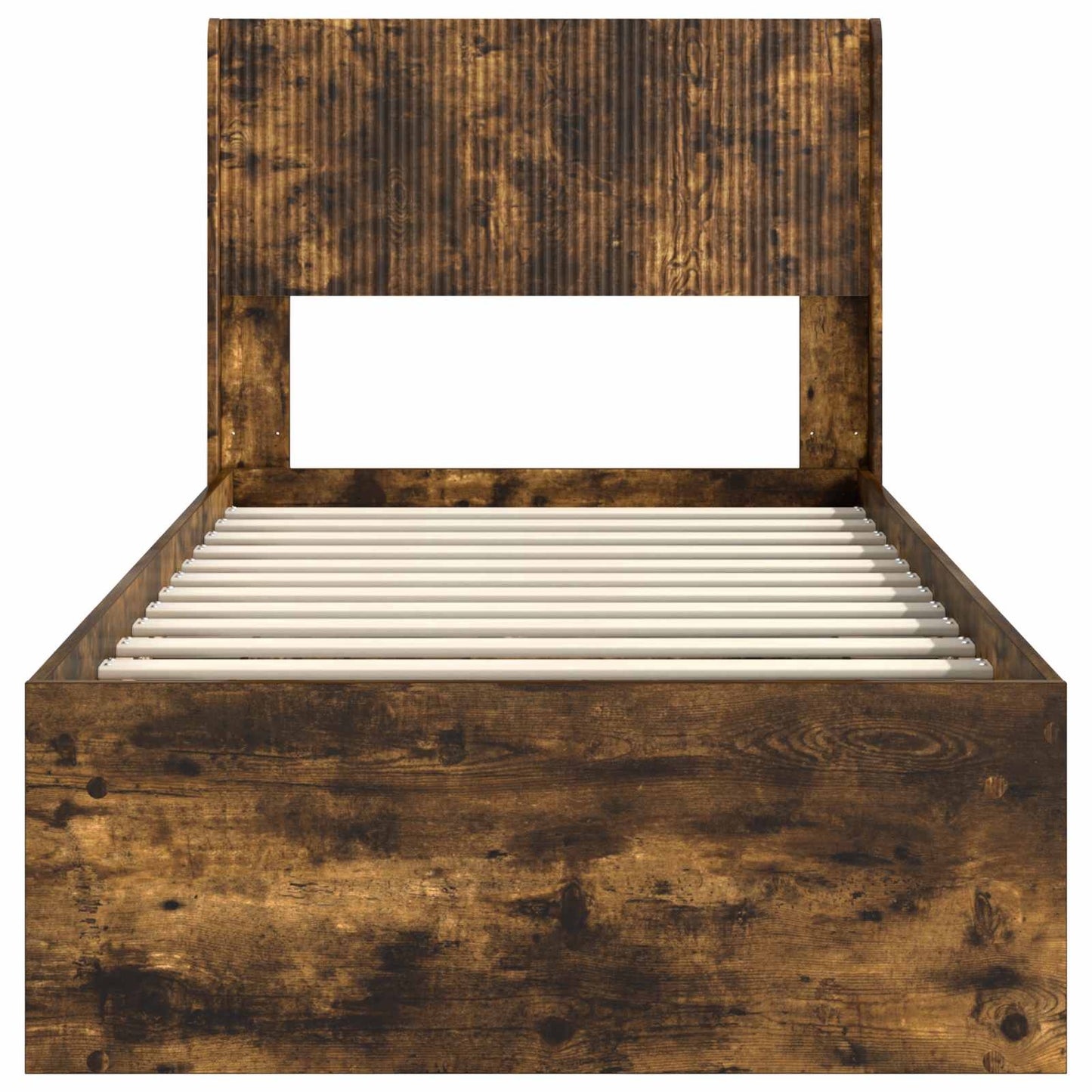 vidaXL Bed Frame with Storage and Headboard Smoked Oak 100 x 200 cm