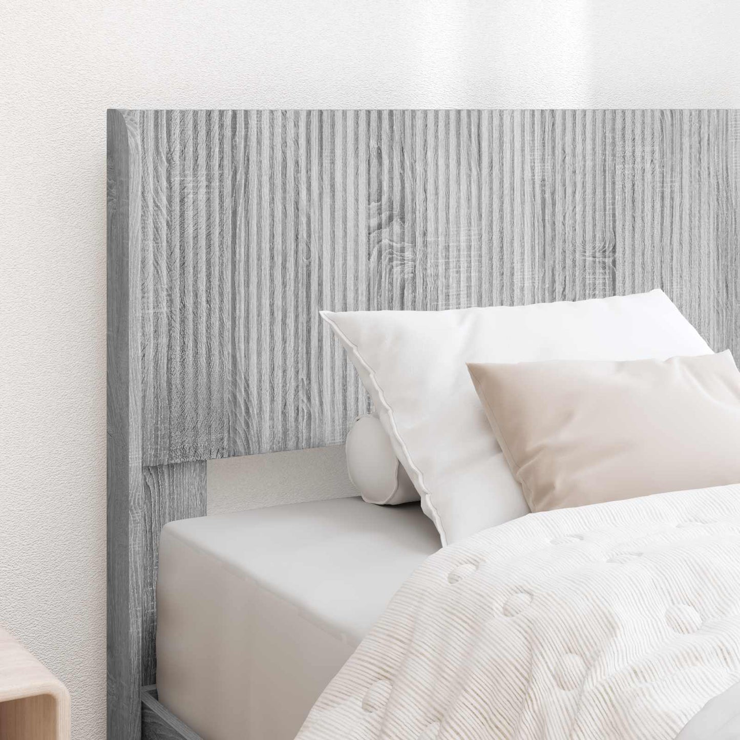 vidaXL Bed Frame with Storage and Headboard Grey Sonoma 100 x 200 cm