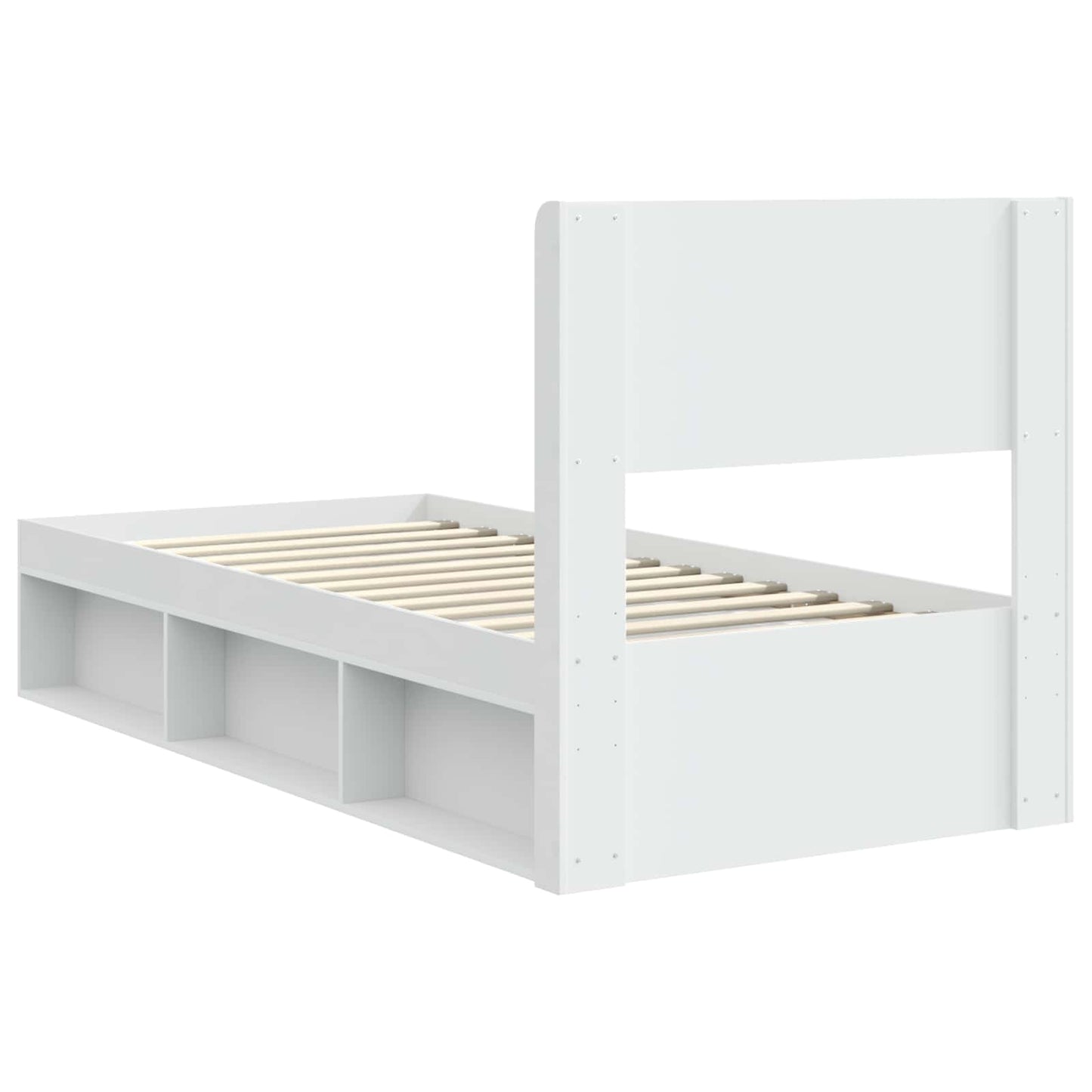 vidaXL Bed Frame with Storage and Headboard White 90 x 200 cm