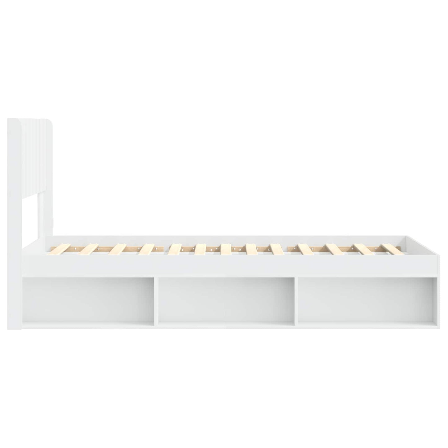 vidaXL Bed Frame with Storage and Headboard White 90 x 200 cm