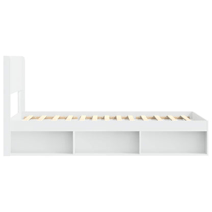 vidaXL Bed Frame with Storage and Headboard White 90 x 200 cm