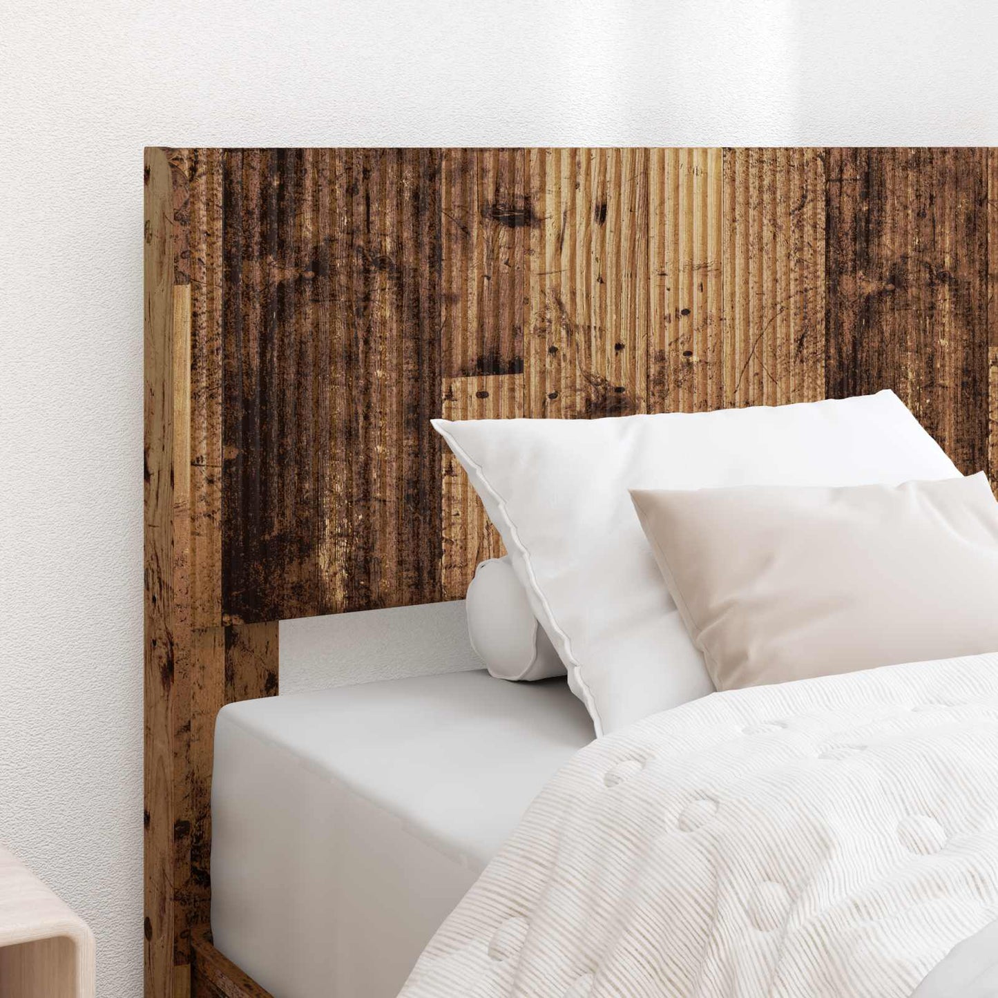 vidaXL Bed Frame with Storage and Headboard Old Wood 90 x 200 cm