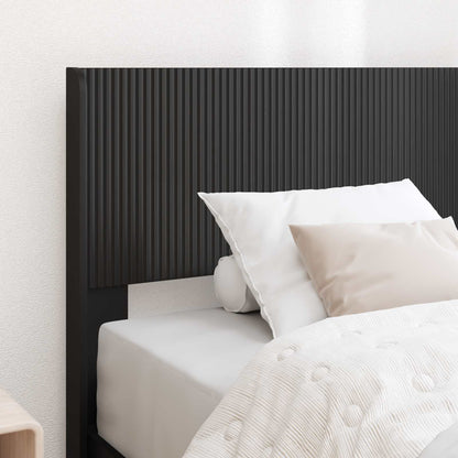 vidaXL Bed Frame with Storage and Headboard Black 90 x 190 cm