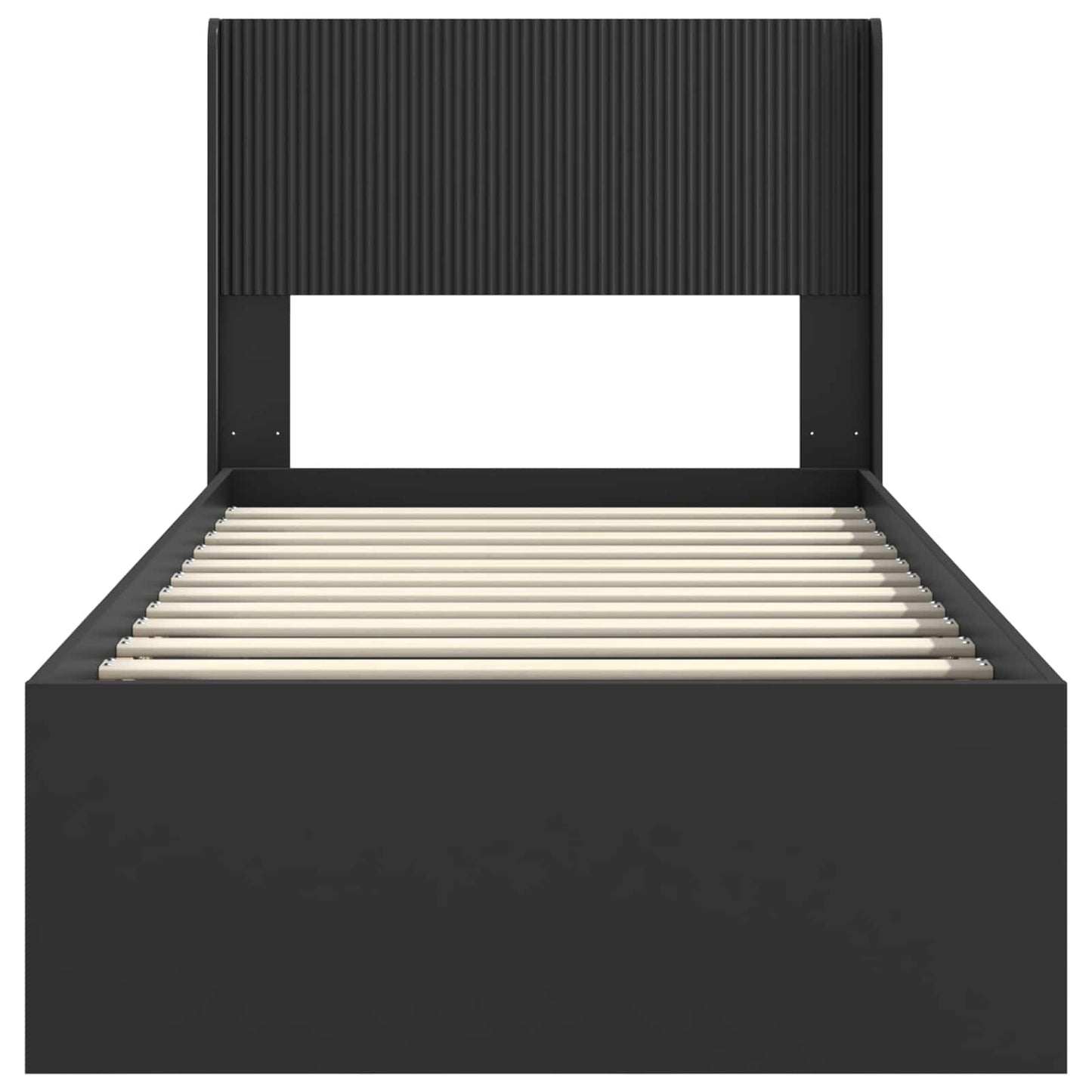 vidaXL Bed Frame with Storage and Headboard Black 90 x 190 cm