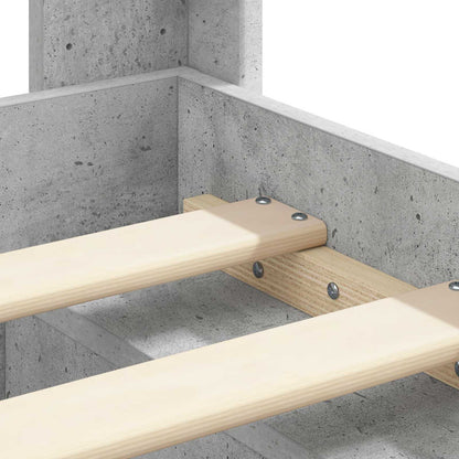 vidaXL Bed Frame with Storage and Headboard Concrete Grey 90 x 190 cm