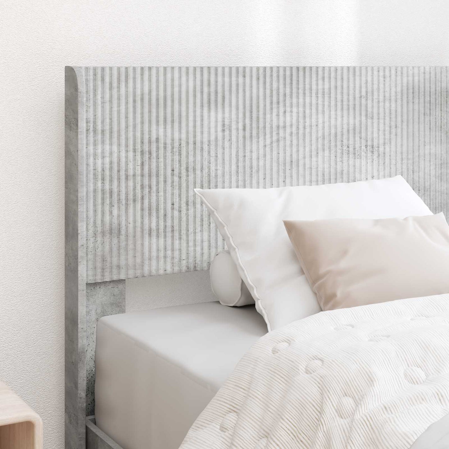 vidaXL Bed Frame with Storage and Headboard Concrete Grey 90 x 190 cm