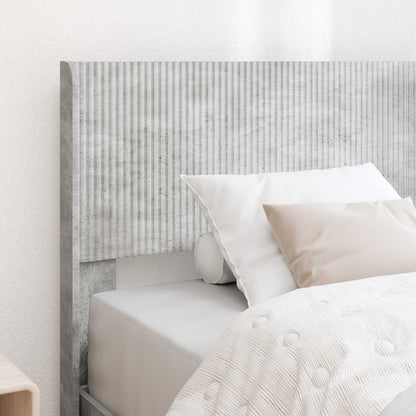 vidaXL Bed Frame with Storage and Headboard Concrete Grey 90 x 190 cm