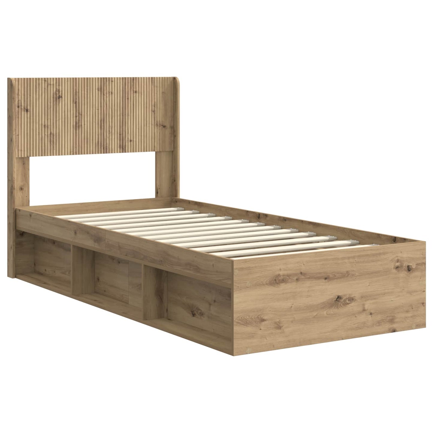 vidaXL Bed Frame with Storage and Headboard Artisan Oak 90 x 190 cm
