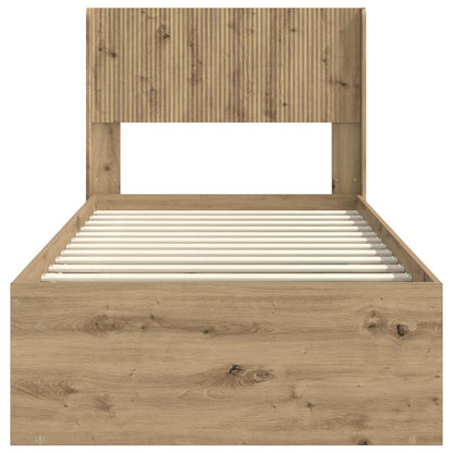 vidaXL Bed Frame with Storage and Headboard Artisan Oak 90 x 190 cm