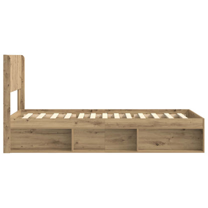 vidaXL Bed Frame with Storage and Headboard Artisan Oak 90 x 190 cm