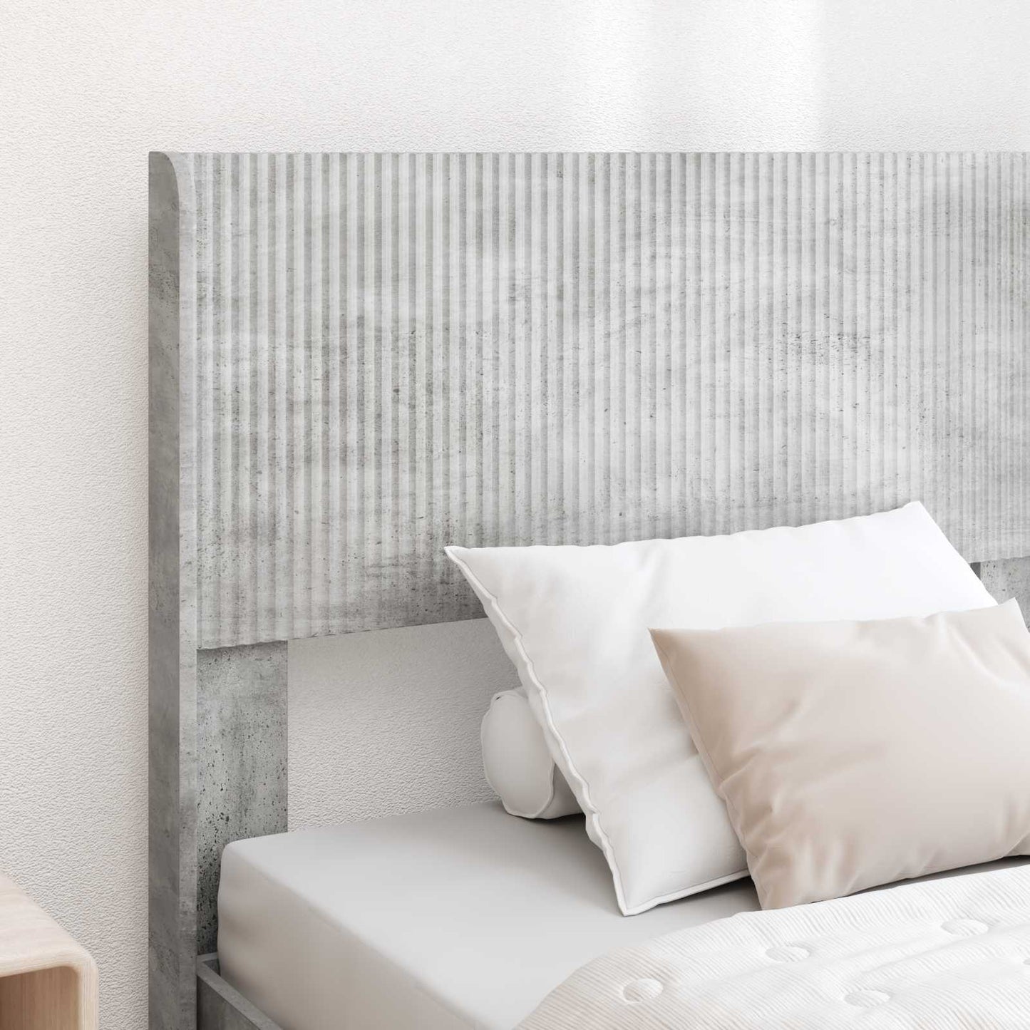vidaXL Bed Frame with Storage and Headboard Concrete Grey 75 x 190 cm