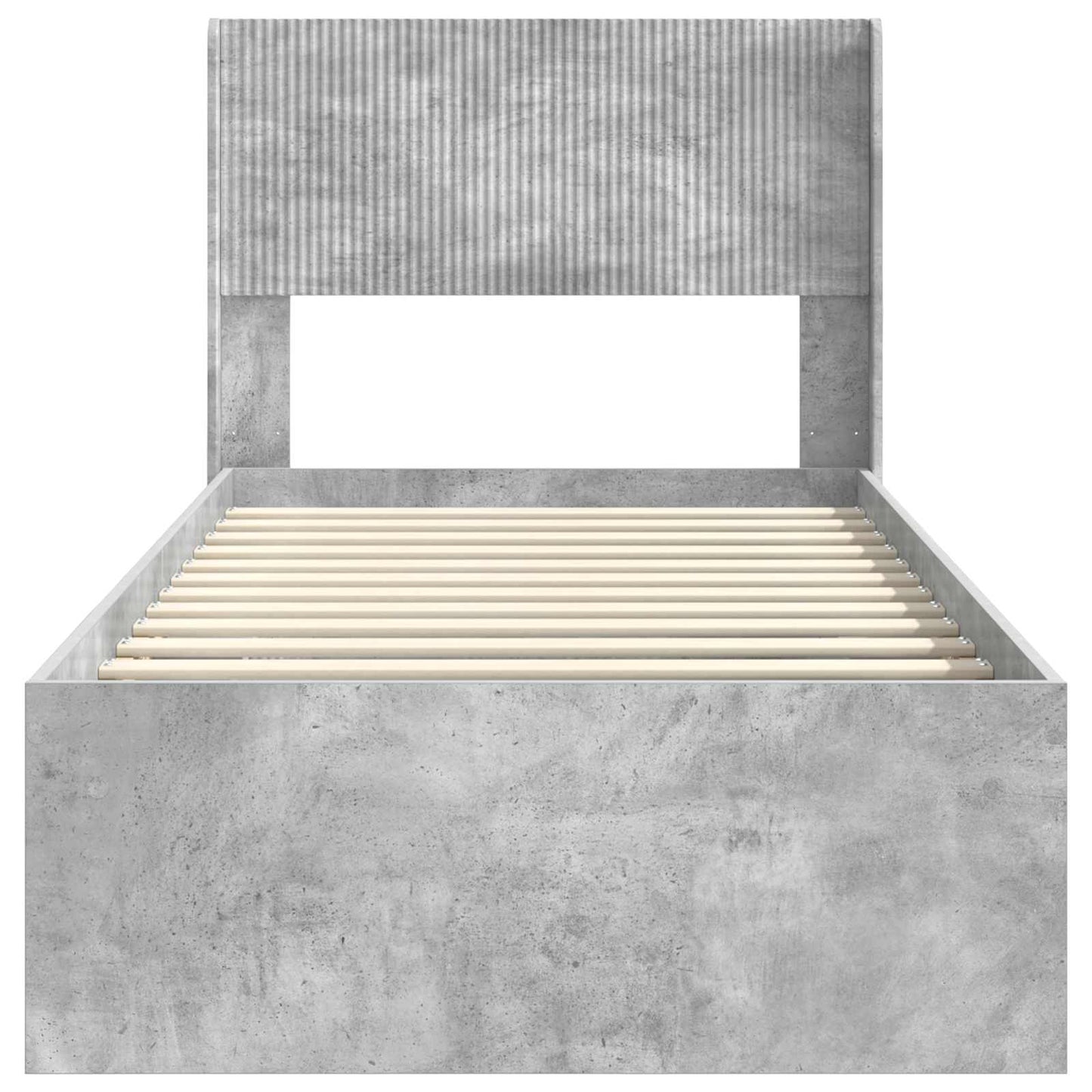 vidaXL Bed Frame with Storage and Headboard Concrete Grey 75 x 190 cm