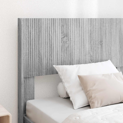 vidaXL Bed Frame with Storage and Headboard Grey Sonoma 75 x 190 cm