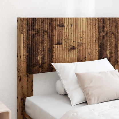 vidaXL Bed Frame with Storage and Headboard Old Wood 75 x 190 cm