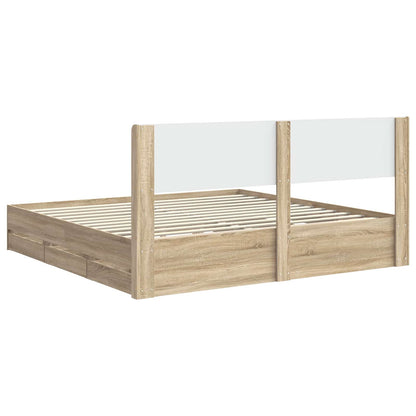 vidaXL Bed Frame with Storage and Headboard Sonoma Oak 200 x 200 cm